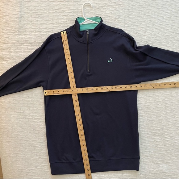 Cuffy’s of Cape Cod Pullover Navy with Green Lining Quarter Zip NWOT Medium - Picture 7 of 8